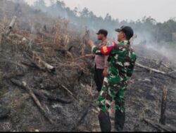 Aksi Nyata Cegah Karhutla, Babinsa Koramil 1206-09/Jongkong Bersama Polsek dan BPBD Padamkan Api di Pengkadan