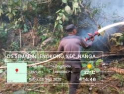 Tak Kenal Lelah, Tim Polsek Nanga Pinoh Polres Melawi Bantu Warga Desa Lengkong Semadin Padamkan Api di Area Kebun Warga