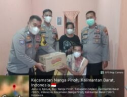 Peduli Warga Terdampak Asap Karhutla, Polsek Nanga Pinoh Polres Melawi Salurkan Bantuan Sembako