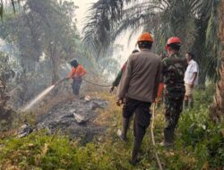 Gerak Cepat Cegah Api Meluas, Polsek Nanga Pinoh Pimpin, Padamkan Karhutla Bersama KPH dan MPA di Semadin Lengkong