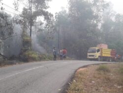 LAHAN YAYASAN BORNEO PINOH SELATAN KABUPATEN MELAWI TERBAKAR, ASAP PEKAT SELIMUTI WILAYAH PINOH SELATAN