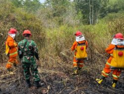 Koramil 1204-15/Sekadau Hilir Padamkan Tiga Titik Karhutla di Dusun Sungai Kunyit